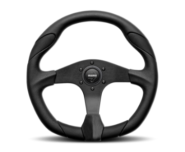 Picture of Momo Quark Steering Wheel 350 mm - Black Poly-Black Spokes-Black Inserts