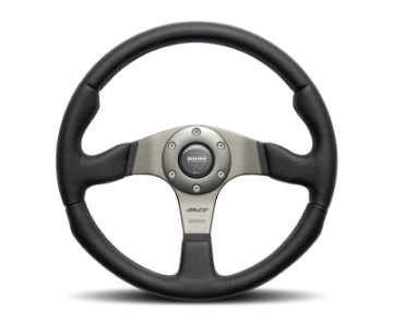 Picture of Momo Race Steering Wheel 350 mm - Black Leather-Anthracite Spokes