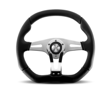 Picture of Momo Trek RSteering Wheel - Trek R-350 mm meter - Black AirLeather-Brushed Al Spokes