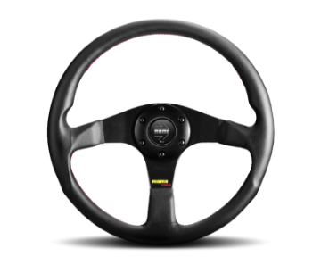 Picture of Momo Tuner Steering Wheel 320 mm - Black Leather-Red Stitch-Black Spokes