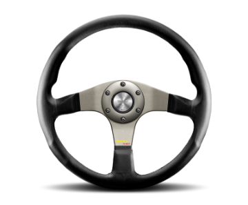Picture of Momo Tuner Steering Wheel 350 mm - Black Leather-Red Stitch-Black Spokes