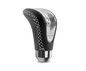 Picture of Momo Combat Evo Shift Knob - Black Leather, Chrome Insert, Silver Stitching