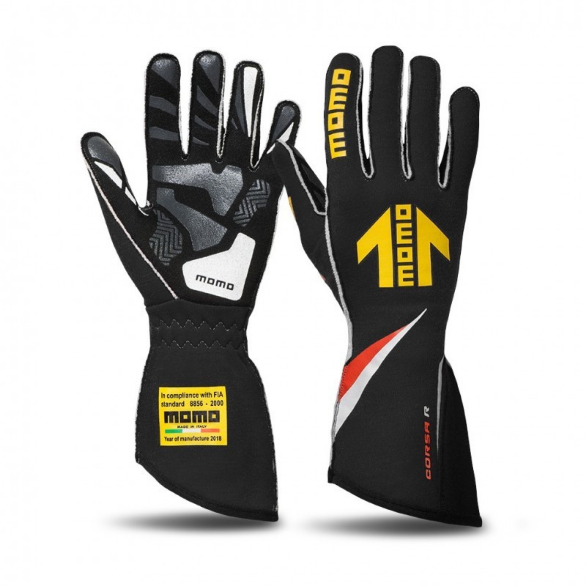 Picture of Momo Corsa R Gloves Size 8 FIA 8856-2000-Black