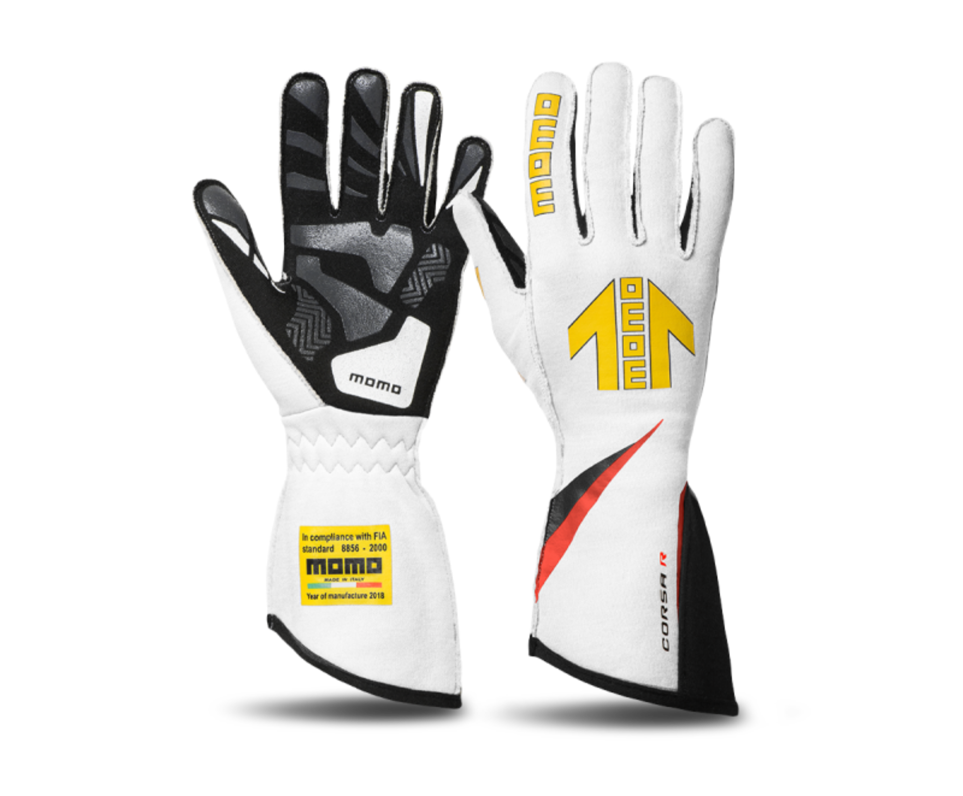 Picture of Momo Corsa R Gloves Size 8 FIA 8856-2000-White