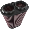 Picture of K&N Universal Clamp-On Air Filter 3-1-8in Dual FLG  8-7-8in X 5-3-16 B 6-1-4in X 4IN T, 9inH W-STUD