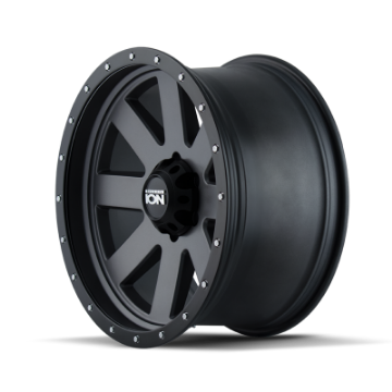 Picture of ION Type 134 18x9 - 5x150 BP - 18mm Offset - 110mm Hub Matte Gunmetal-Black Beadlock Wheel