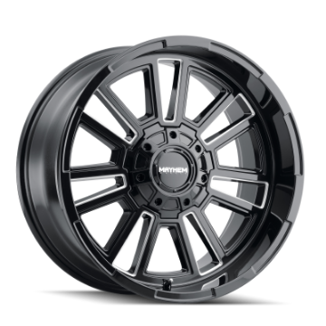 Picture of Mayhem 8115 Apollo 20x9 - 8x165-1 BP - 18mm Offset - 125-2mm Hub Black w- Milled Spokes Wheel