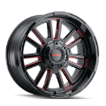 Picture of Mayhem 8115 Apollo 20x10 - 8x165-1 BP - -19mm Offset - 125-2mm Hub Black w- Prism Red Wheel