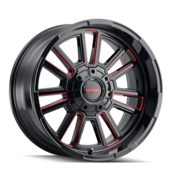 Picture of Mayhem 8115 Apollo 20x10 - 8x165-1 BP - -19mm Offset - 125-2mm Hub Black w- Prism Red Wheel