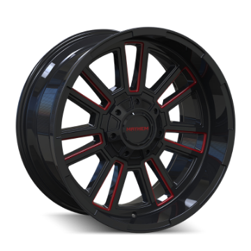 Picture of Mayhem 8115 Apollo 20x10 - 8x165-1 BP - -19mm Offset - 125-2mm Hub Black w- Prism Red Wheel