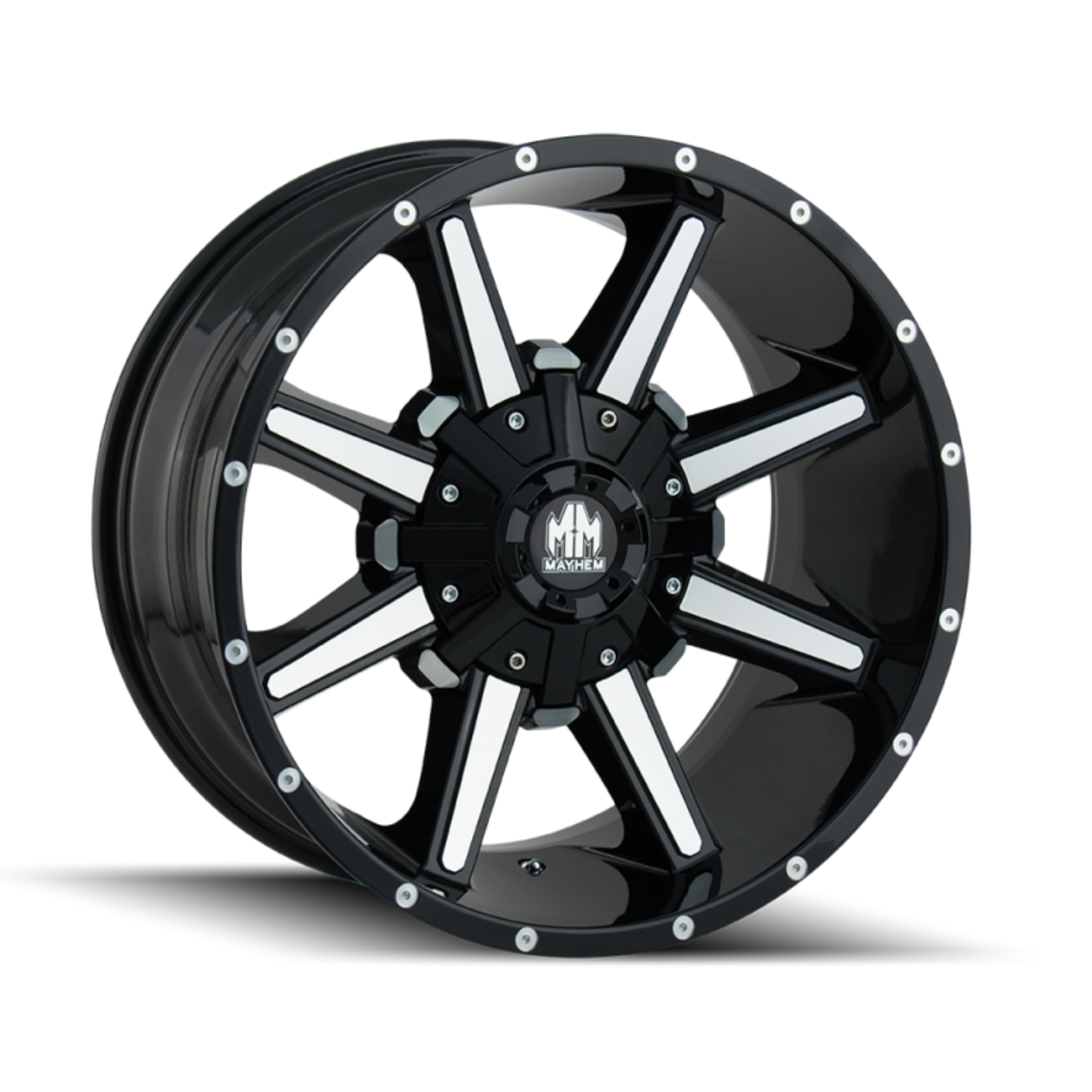 Picture of Mayhem 8104 Arsenal 17x9 - 5x114-3 BP - 18mm Offset - 87mm Hub Black-Machined Face Wheel