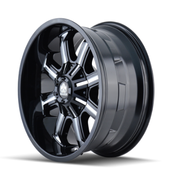 Picture of Mayhem 8102 Beast 18x9 - 8x165-1 BP - 18mm Offset - 130-8mm Hub Black w- Milled Spokes Wheel