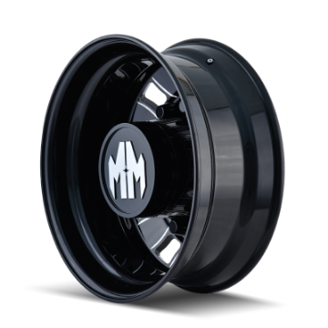 Picture of Mayhem 8180 BigRig 24-5x8-25-10x285-75 BP-168mm Offset-220-1mm Hub Rear Black w- Milled Spokes Wheel