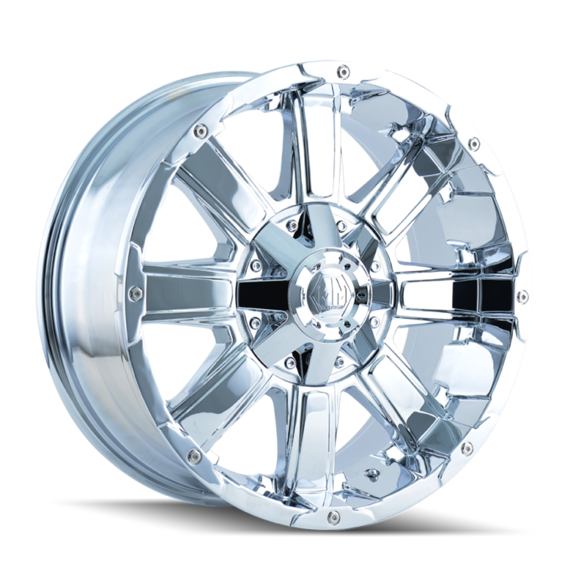 Picture of Mayhem 8030 Chaos 18x9 - 8x165-1 BP - -12mm Offset - 130-8mm Hub Chrome Wheel