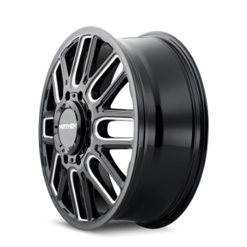 Picture of Mayhem 8107D Cogent Dually 22x8-25 - 8x200 BP - 115mm Offset - 142mm Hub Black w-Milled Spokes Wheel