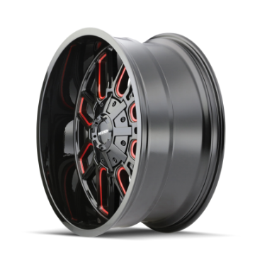 Picture of Mayhem 8107 Cogent 22x10 - 8x165-1 BP - -19mm Offset - 130-8mm Hub Black w- Prism Red Wheel