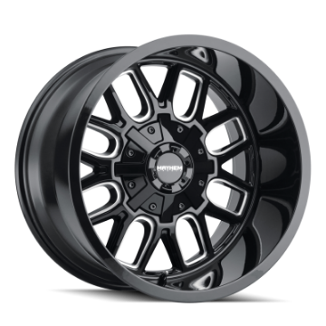 Picture of Mayhem 8107 Cogent 17x9 - 5x127 BP - -12mm Offset - 87-1mm Hub Black w- Milled Spokes Wheel