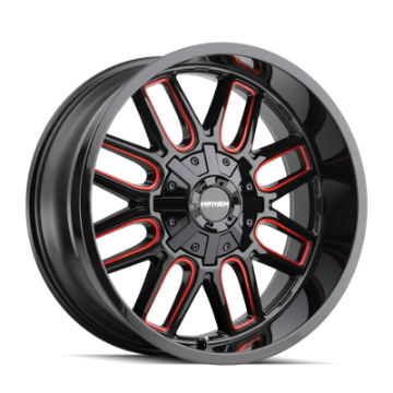 Picture of Mayhem 8107 Cogent 20x9 - 8x165-1 BP - 0mm Offset - 130-8mm Hub Black w- Prism Red Wheel