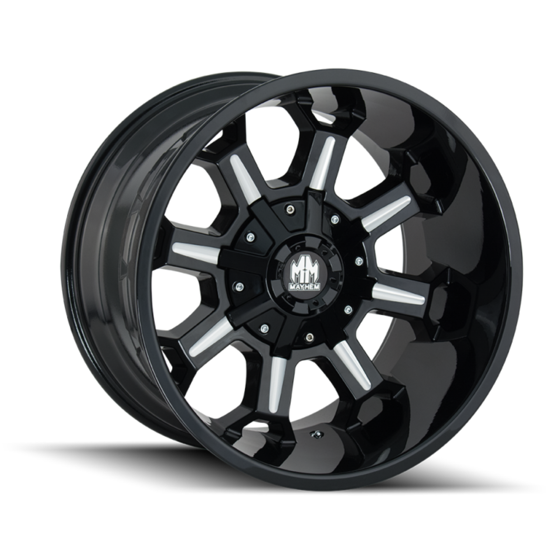 Picture of Mayhem 8105 Combat 20x10 - 8x180 BP - -19mm Offset - 124-1mm Hub Black w- Milled Spokes Wheel