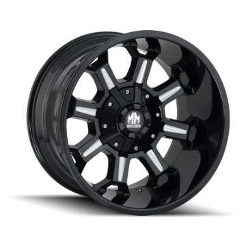 Picture of Mayhem 8105 Combat 18x9 - 5x150 BP - 18mm Offset - 110mm Hub Black w- Milled Spokes Wheel
