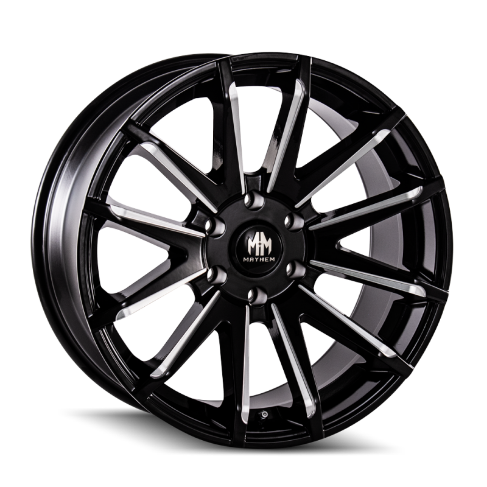 Picture of Mayhem 8109 Crossfire 22x9-5 - 6x114-3 BP - 10mm Offset - 78-3mm Hub Black w- Milled Spokes Wheel
