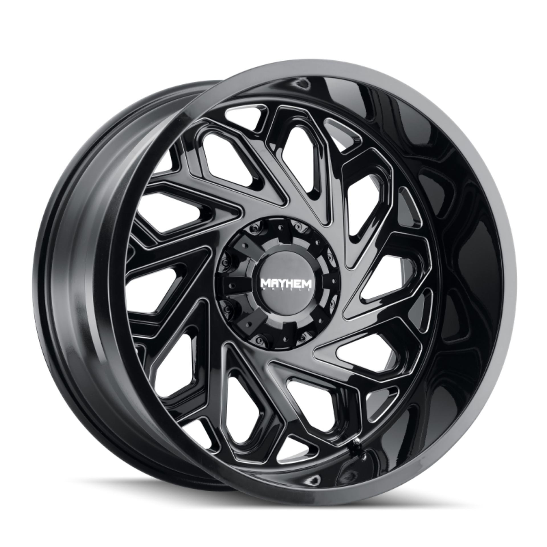 Picture of Mayhem 8112 Essex 22x12 - 8x170 BP - -51mm Offset - 125-2mm Hub Black w- Milled Spokes Wheel