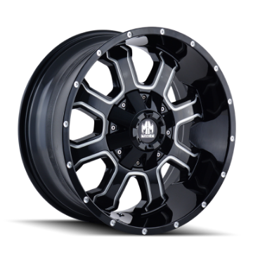 Picture of Mayhem 8103 Fierce 18x9 - 6x135 BP - -12mm Offset - 106mm Hub Black w- Milled Spokes Wheel
