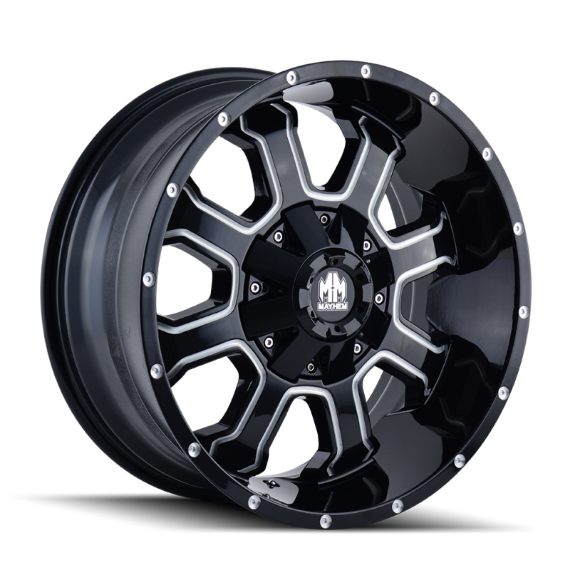 Picture of Mayhem 8103 Fierce 18x9 - 5x150 BP - 18mm Offset - 110mm Hub Black w- Milled Spokes Wheel