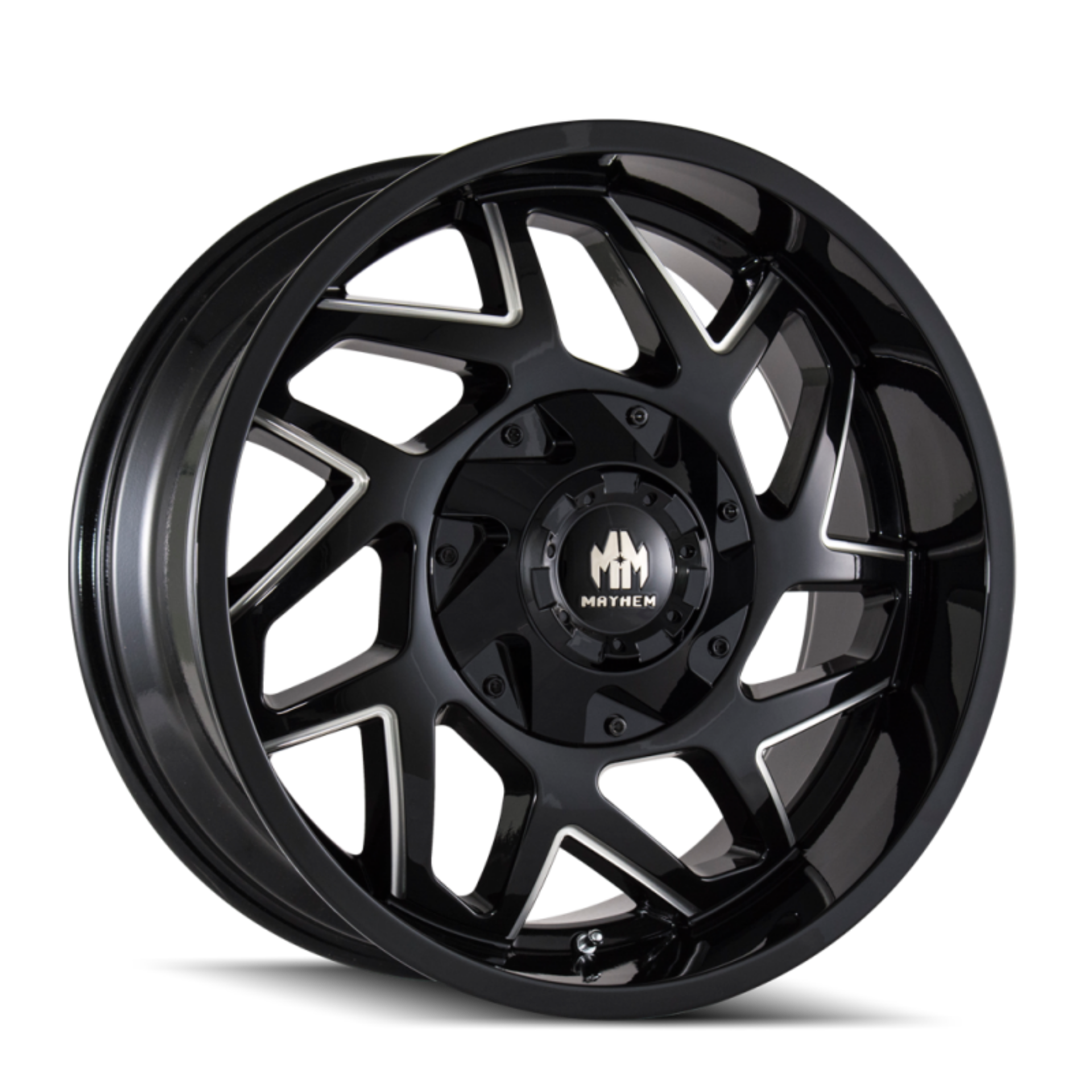 Picture of Mayhem 8106 Hatchet 20x10 - 6x135 BP - -19mm Offset - 106mm Hub Black w- Milled Spokes Wheel