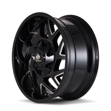 Picture of Mayhem 8106 Hatchet 20x9 - 6x135 BP - 11mm Offset - 106mm Hub Black w- Milled Spokes Wheel