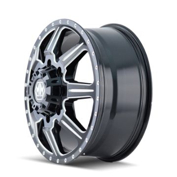Picture of Mayhem 8101 Monstir 20x8-25 - 8x165-1 BP - 127mm Offset - 116-7mm Hub Front Blk- Milled Spokes Wheel