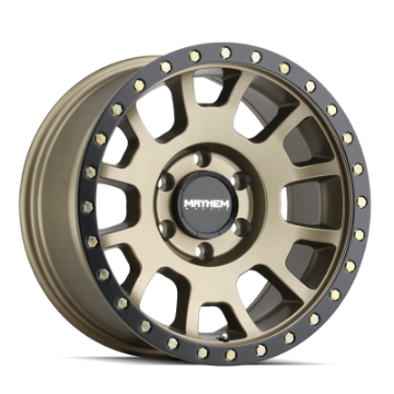 Picture of Mayhem 8302 Scout 17x8-5 - 5x127 BP - 0mm Offset - 78-1mm Hub Matte Gold w- Matte Black Lip Wheel