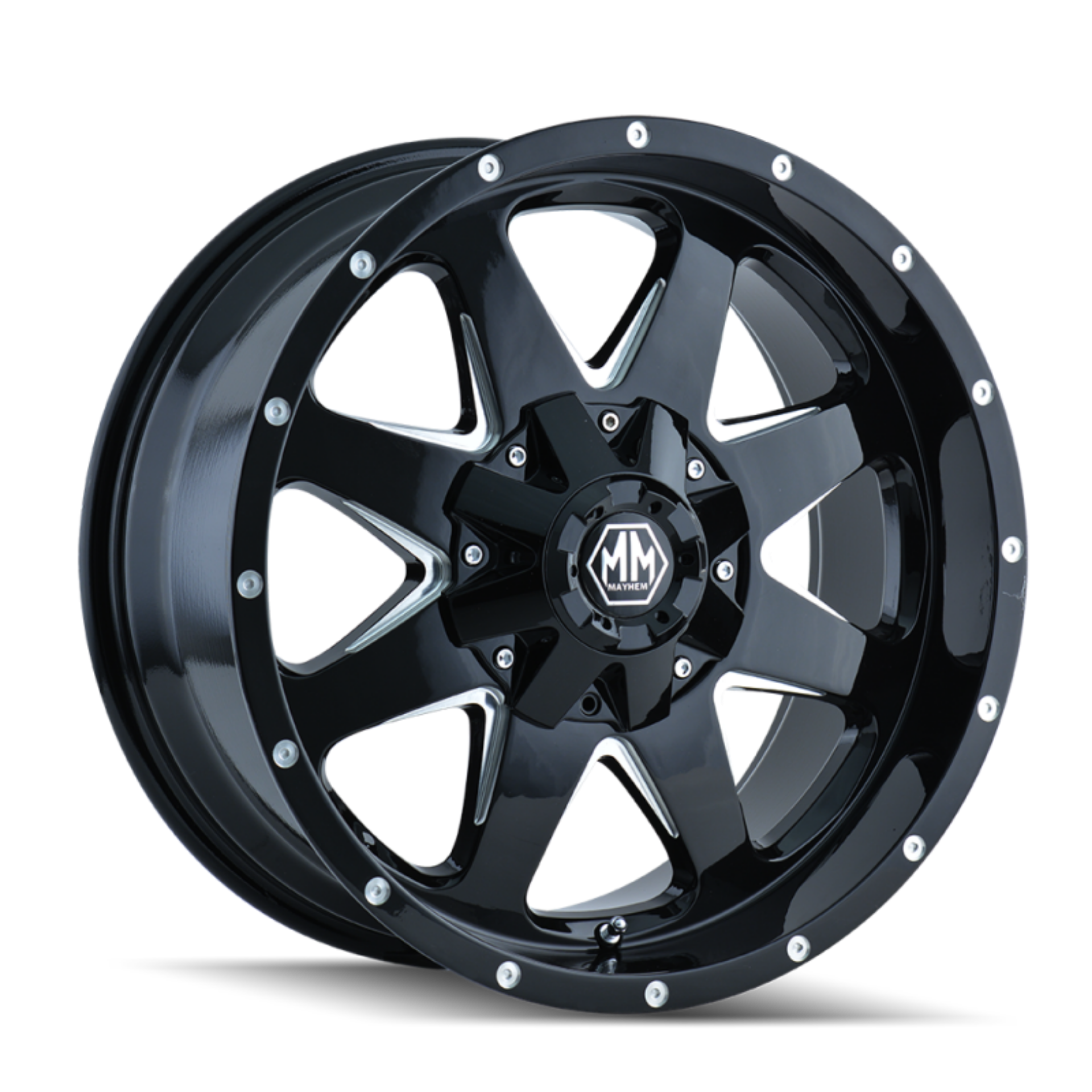 Picture of Mayhem 8040 Tank 18x9 - 5x114-3 BP - 10mm Offset - 87mm Hub Black w- Milled Spokes Wheel