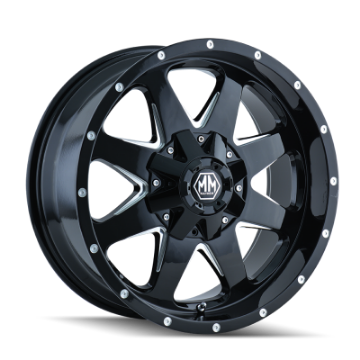 Picture of Mayhem 8040 Tank 20x9 - 5x150 BP - 18mm Offset - 110mm Hub Black w- Milled Spokes Wheel