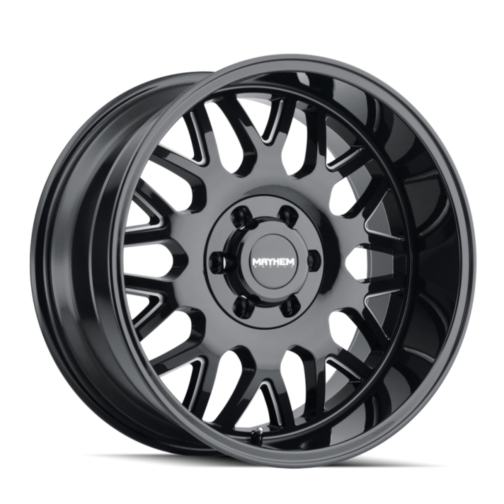 Picture of Mayhem 8110 Tripwire 20x9 - 8x170 BP - 18mm Offset - 130-8mm Hub Black w- Milled Spokes Wheel