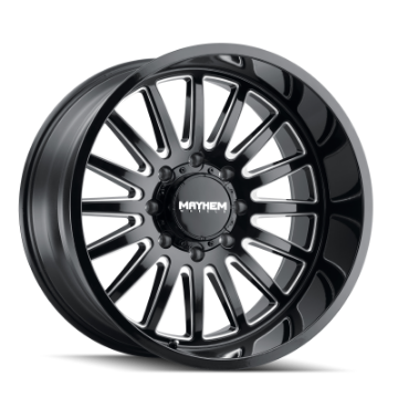 Picture of Mayhem 8114 Utopia 20x9 - 8x180 BP - 0mm Offset - 124-2mm Hub Black w- Milled Spokes Wheel