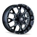 Picture of Mayhem 8015 Warrior 17x9 - 5x127 BP - -12mm Offset - 87mm Hub Black w- Milled Spokes Wheel