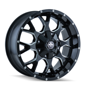 Picture of Mayhem 8015 Warrior 20x9 - 5x127 BP - 0mm Offset - 87mm Hub Black w- Milled Spokes Wheel