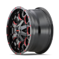 Picture of Mayhem 8015 Warrior 20x9 - 8x180 BP - 0mm Offset - 124-1mm Hub Black w- Prism Red Wheel