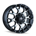 Picture of Mayhem 8015 Warrior 17x9 - 5x127 BP - 18mm Offset - 87mm Hub Black-Machined Face Wheel