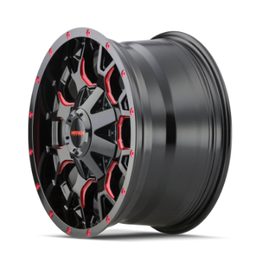 Picture of Mayhem 8015 Warrior 17x9 - 5x127 BP - -12mm Offset - 87mm Hub Black w- Prism Red Wheel