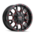 Picture of Mayhem 8015 Warrior 17x9 - 5x127 BP - 18mm Offset - 87mm Hub Black w- Prism Red Wheel
