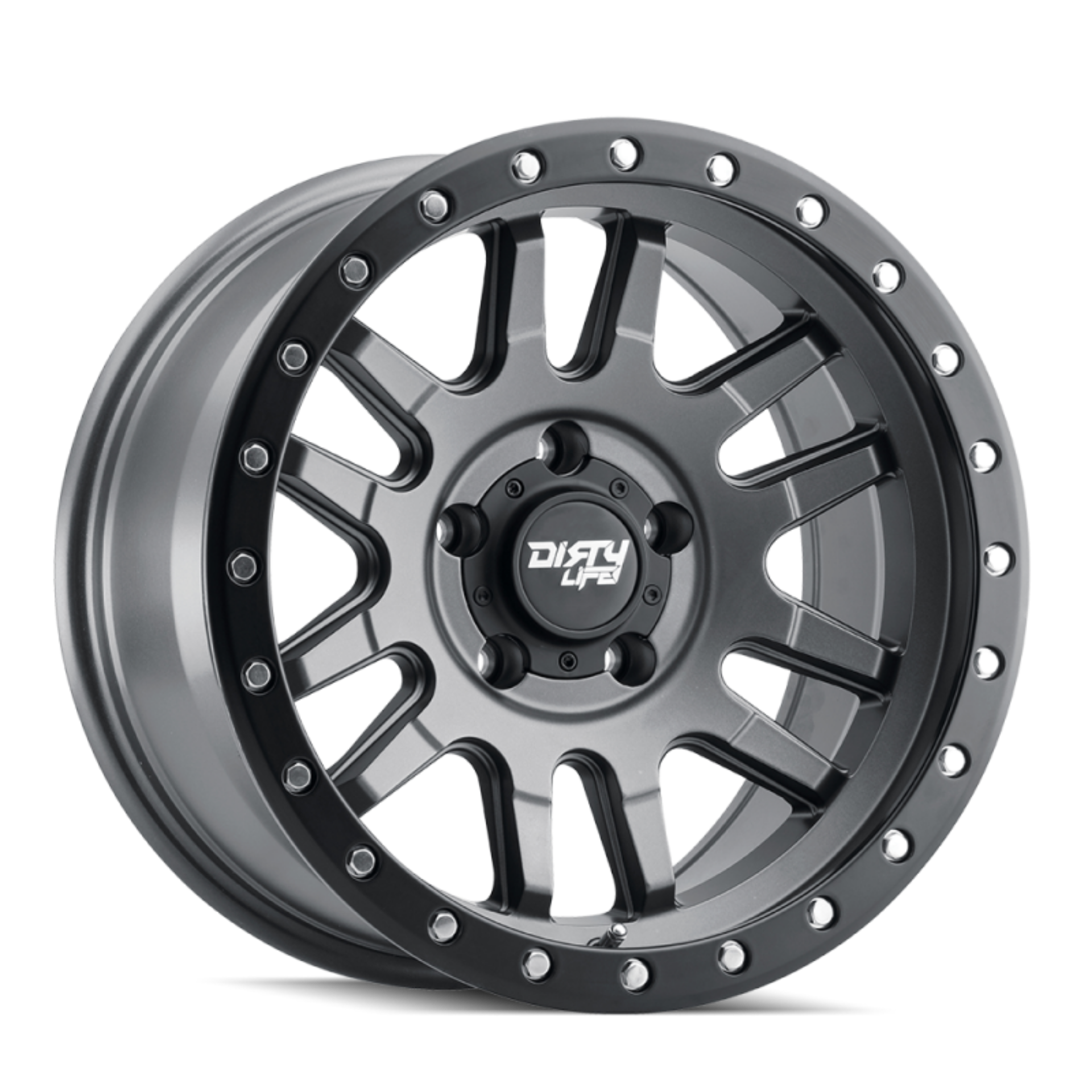 Picture of Dirty Life 9309 Canyon Pro 17x9-5x139-7 BP-0mm Offset-108-1mm Hub Satin Graphite Wheel - Beadlock