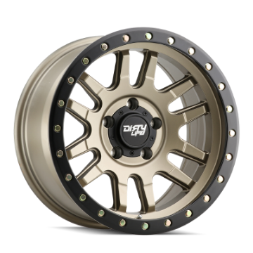 Picture of Dirty Life 9309 Canyon Pro 17x9-6x139-7 BP--12mm Offset-106mm Hub Satin Gold Wheel - Beadlock