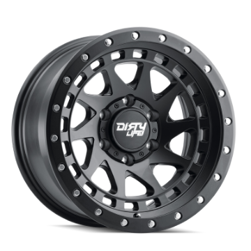 Picture of Dirty Life 9311 Enigma Pro 17x9-6x135 BP--12mm Offset-87-1mm Hub Matte Black Wheel - Beadlock
