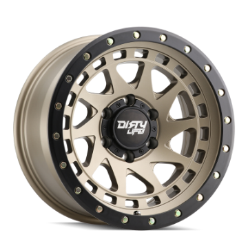 Picture of Dirty Life 9311 Enigma Pro 17x9-6x139-7 BP--12mm Offset-106mm Hub Satin Gold Wheel - Beadlock