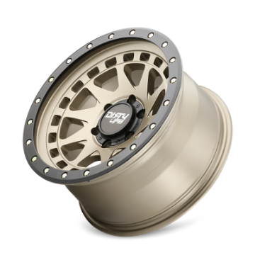 Picture of Dirty Life 9311 Enigma Pro 17x9-6x139-7 BP--38mm Offset-106mm Hub Satin Gold Wheel - Beadlock