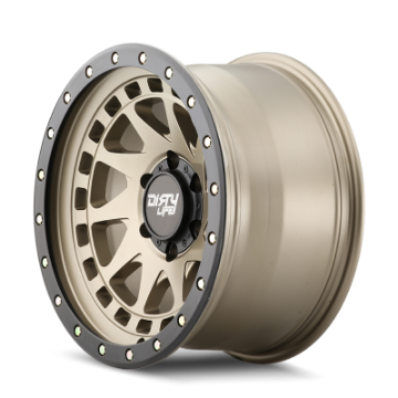 Picture of Dirty Life 9311 Enigma Pro 17x9-5x127 BP--38mm Offset-71-5mm Hub Satin Gold Wheel - Beadlock