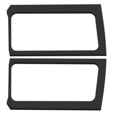 Picture of DEI 18-23 Jeep Wrangler JL 2-Door Boom Mat Rear Side Window Trim - 2 Piece - Black Leather Look