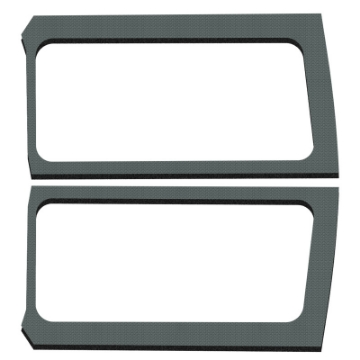 Picture of DEI 18-23 Jeep Wrangler JL 2-Door Boom Mat Rear Side Window Trim - 2 Piece - Gray